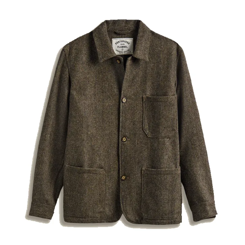 Labura Herringbone  Wool - Brown sold by Stomping Ground