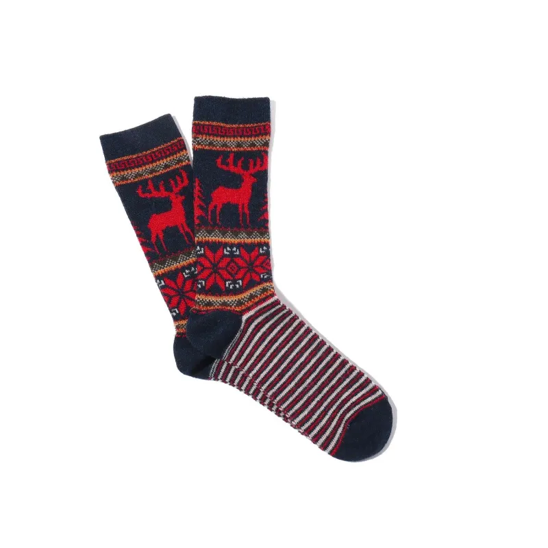 Deer Snow Jacquard - Navy sold by Stomping Ground