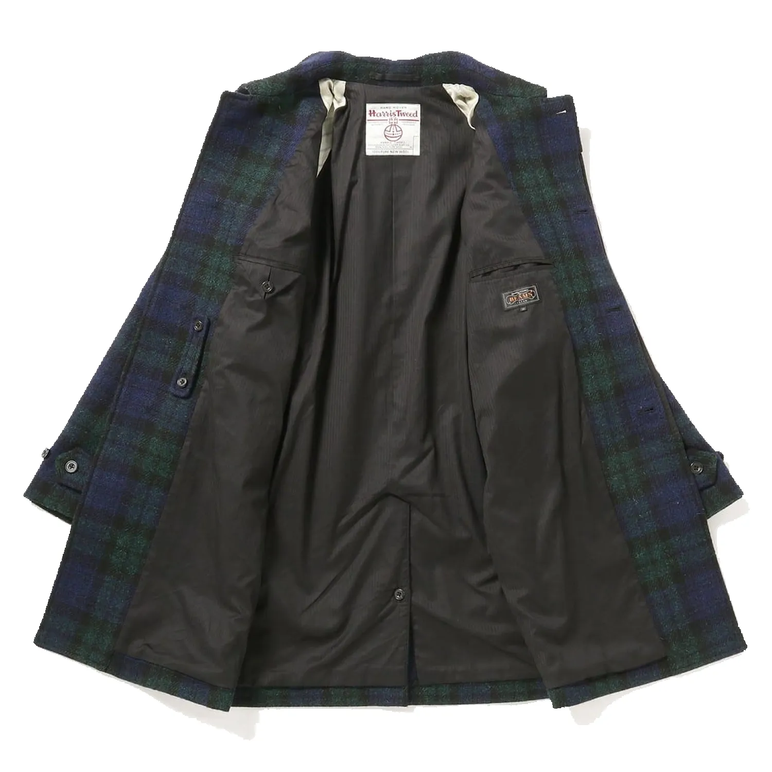 Bal Collar Coat Harris Tweed - Black Watch sold by Stomping Ground product image thumbnail 2