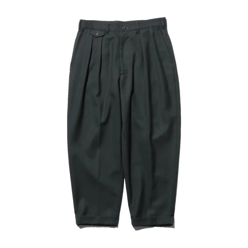 2 Pleat Tapered Laundry Wool Trouser - Charcoal sold by Stomping Ground