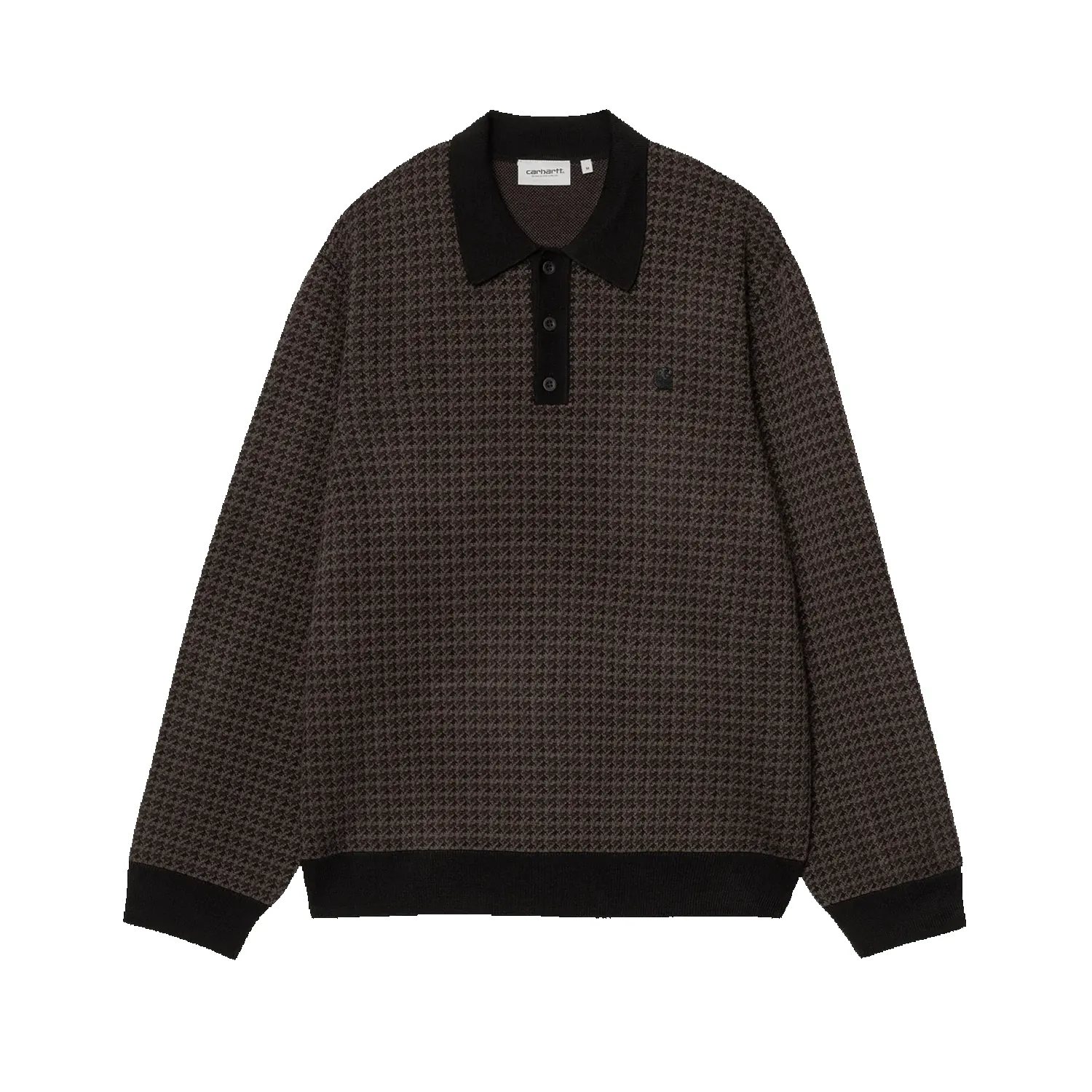 L/S Lowis Polo - Vitola Heather Houndstooth sold by Stomping Ground