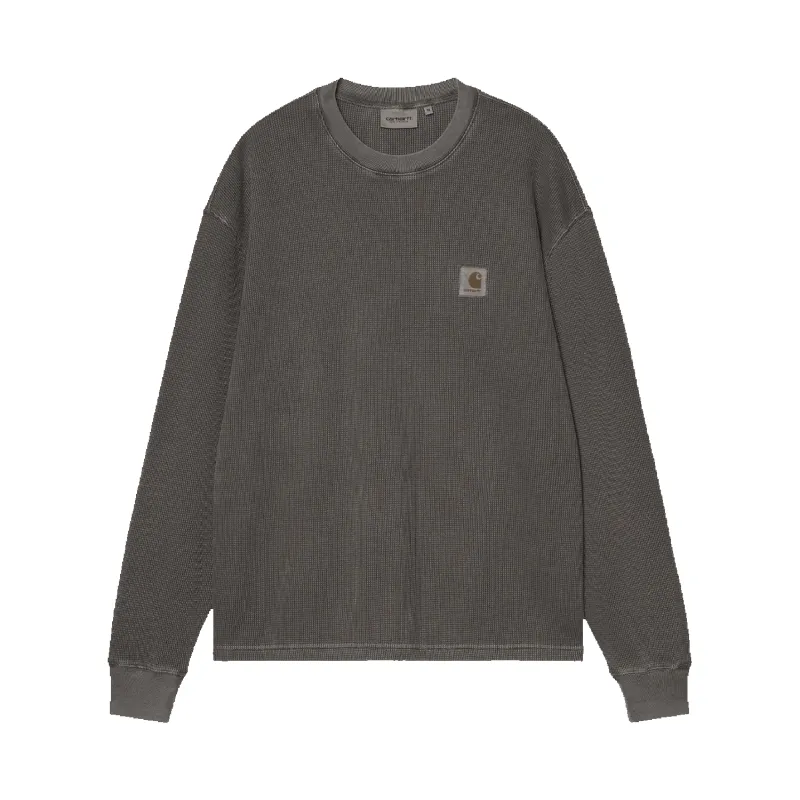 L/S Vista Waffle T-Shirt - Black Garment Dyed sold by Stomping Ground
