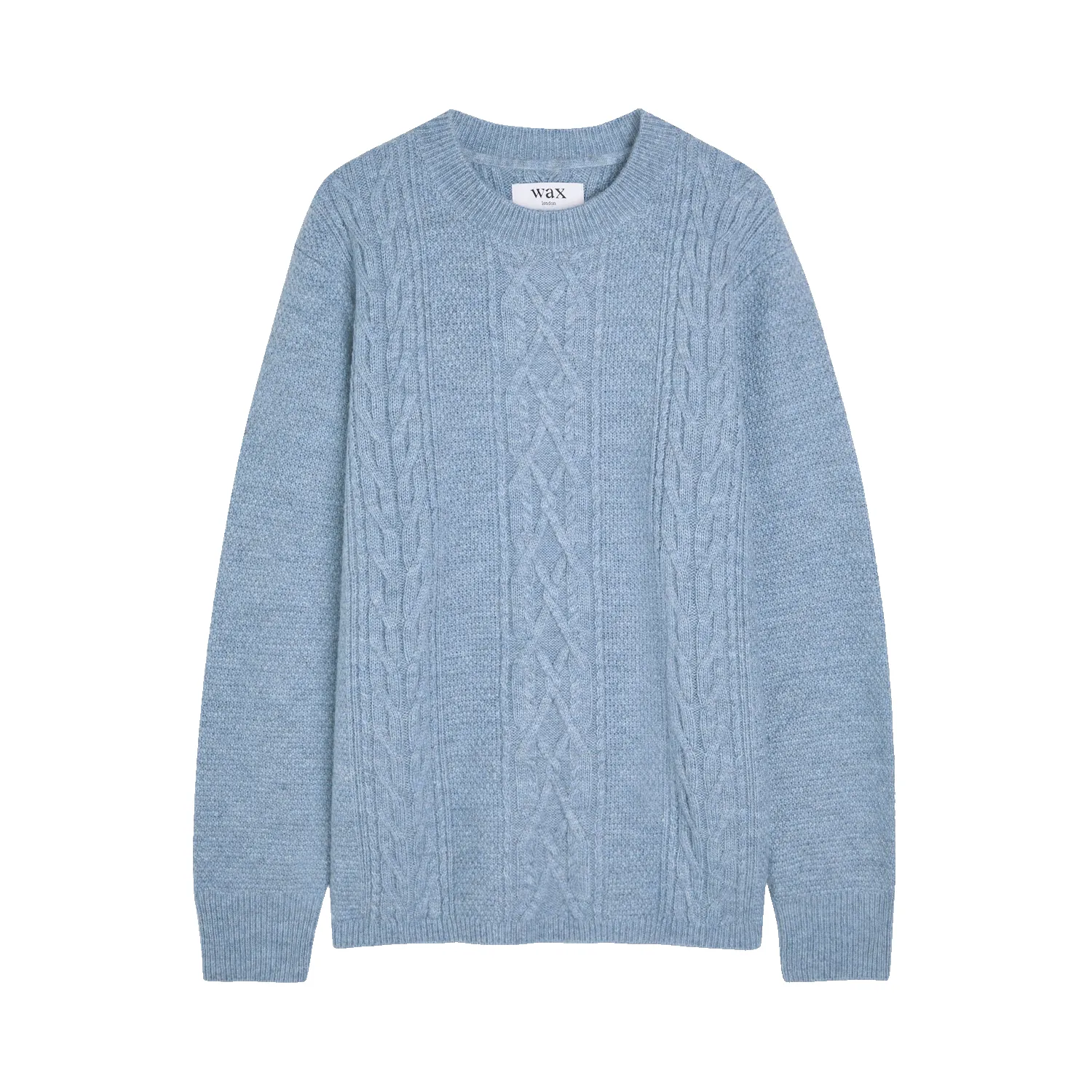 Hyatt Brush Cable Knit Crewneck Jumper - Light Blue sold by Stomping Ground