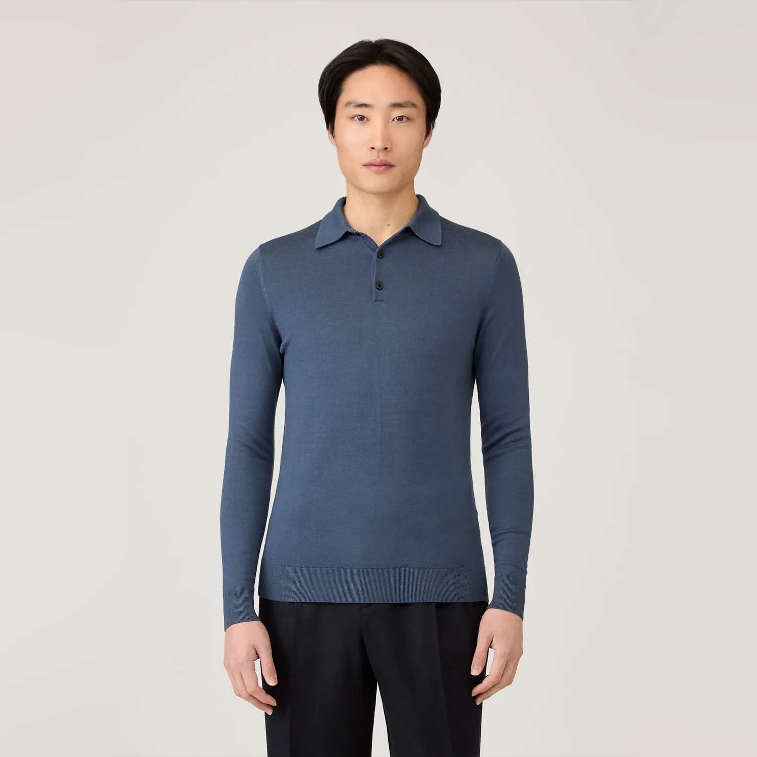 Merino LS Polo Shirt - Slate Blue sold by Stomping Ground product image thumbnail 3