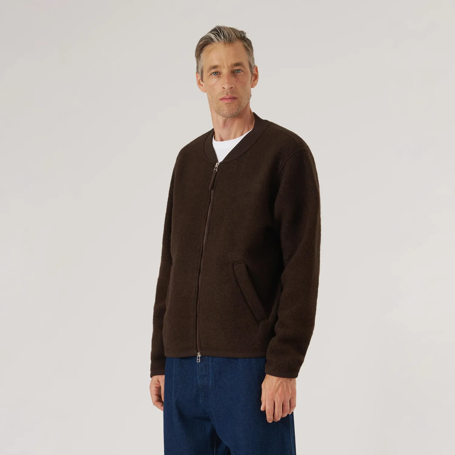 Zip Bomber Wool Fleece - Brown sold by Stomping Ground product image thumbnail 3