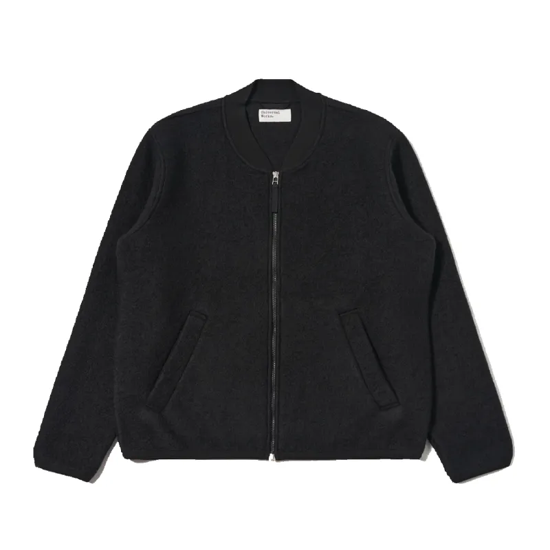 Zip Bomber Wool Fleece - Black made by Universal Works