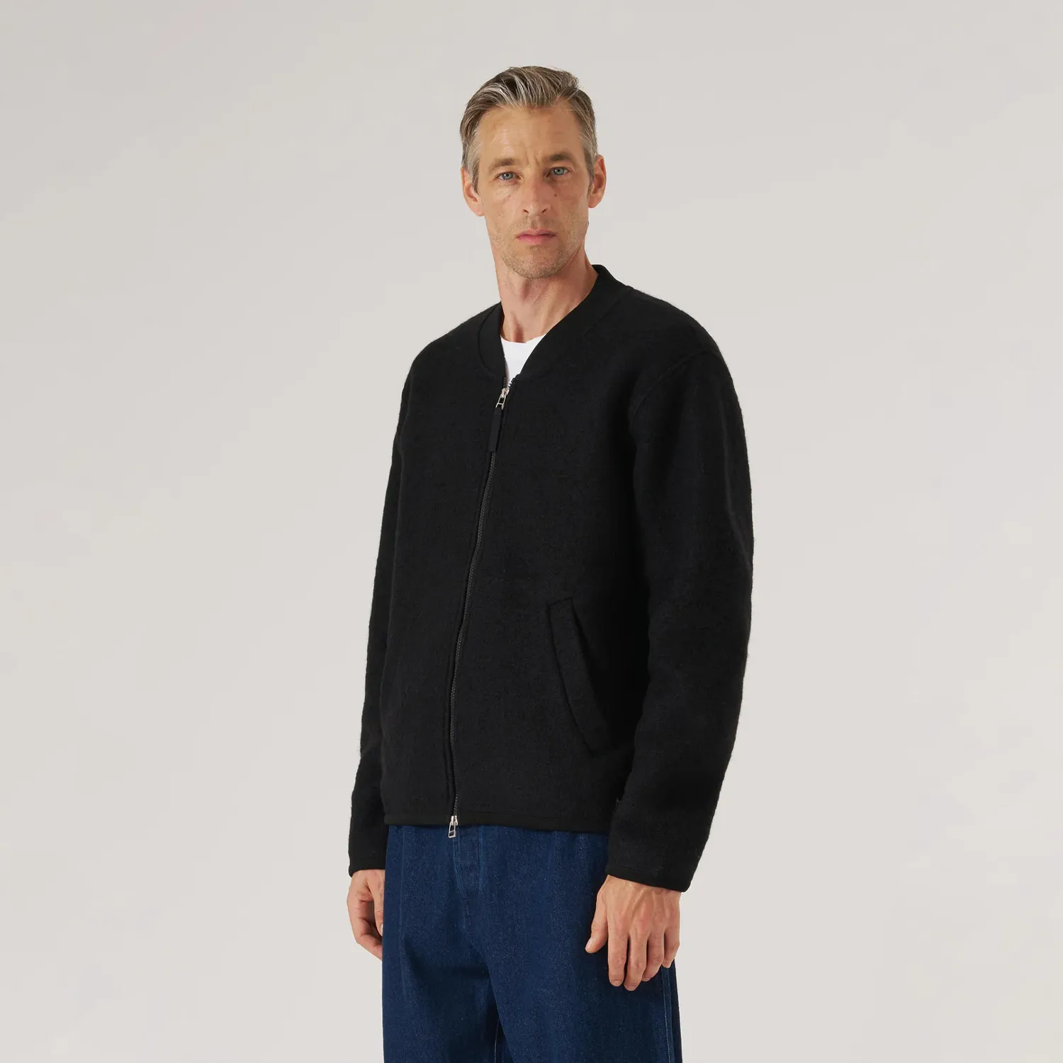 Zip Bomber Wool Fleece - Black sold by Stomping Ground product image thumbnail 3