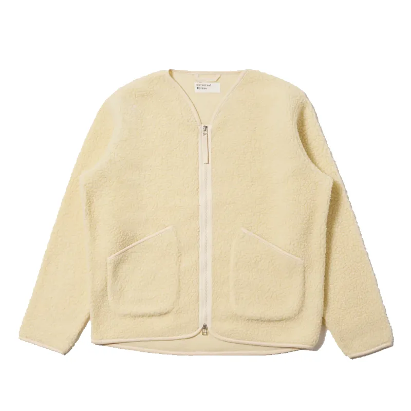 Zip Liner Jacket Galaxy Fleece - Ecru sold by Stomping Ground