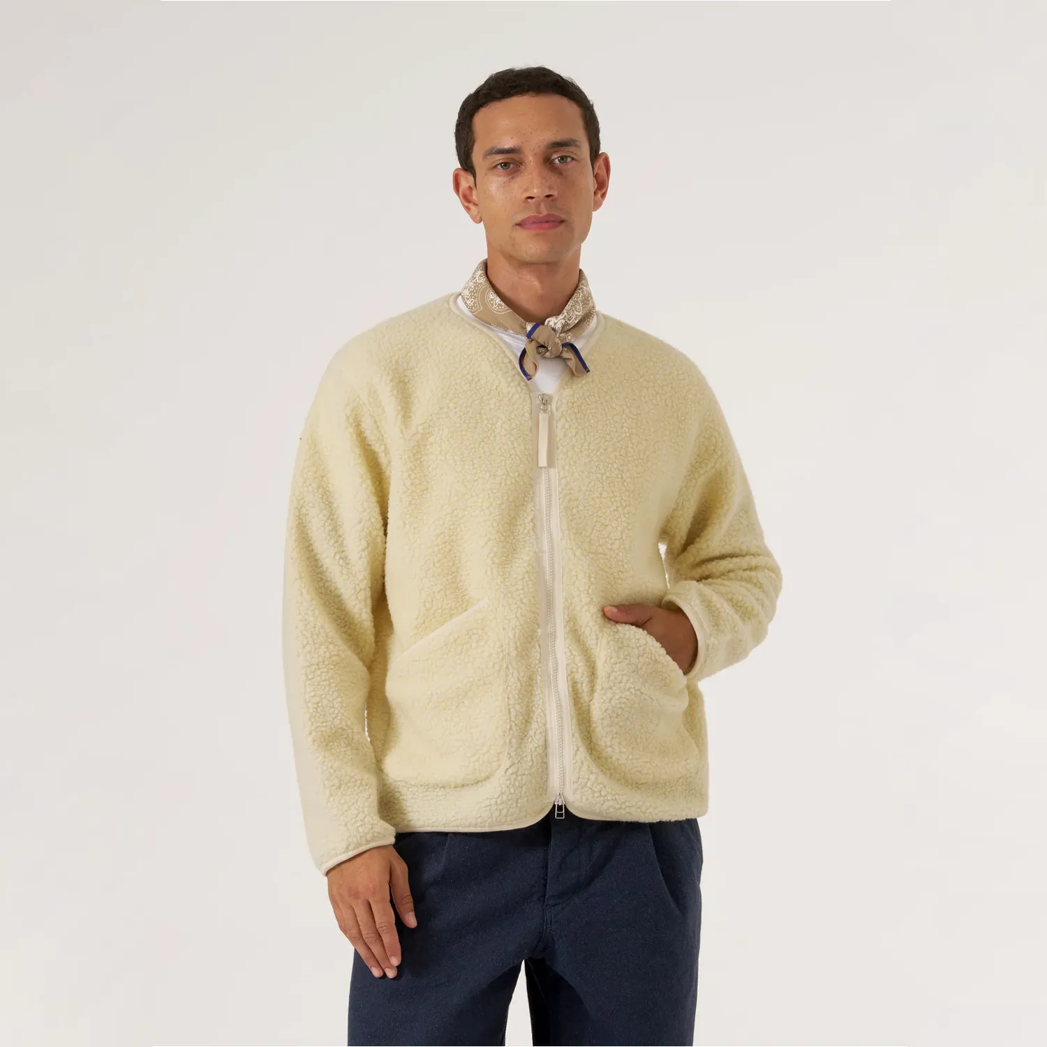 Zip Liner Jacket Galaxy Fleece - Ecru sold by Stomping Ground product image thumbnail 2