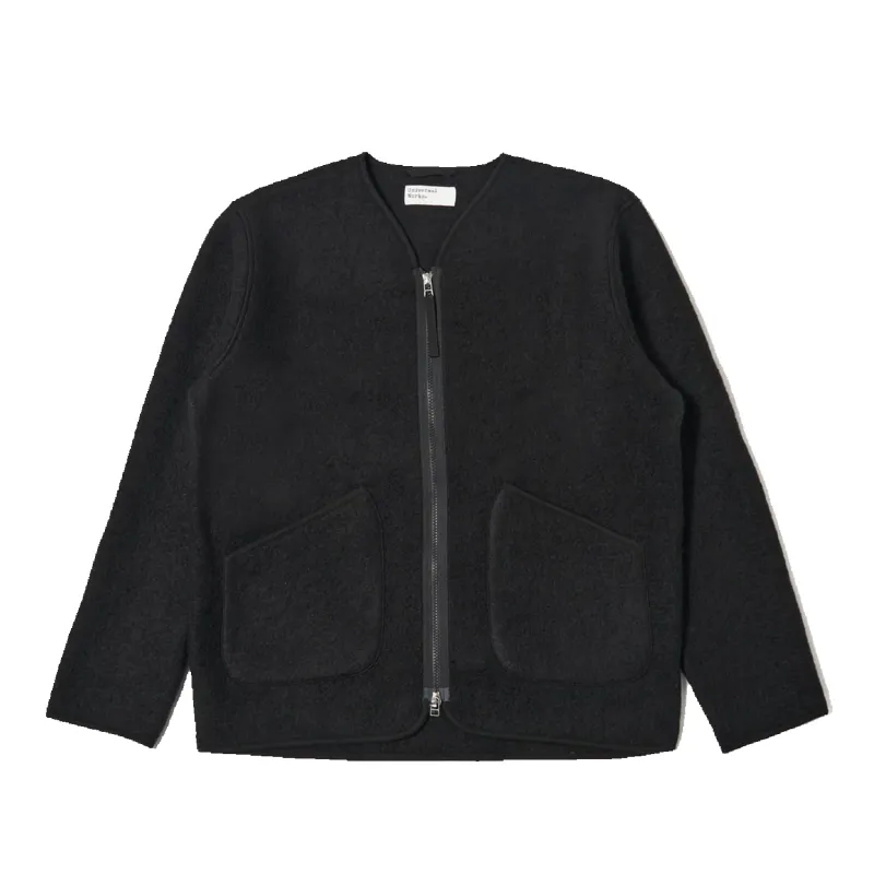 Zip Liner Jacket Wool Fleece - Black sold by Stomping Ground