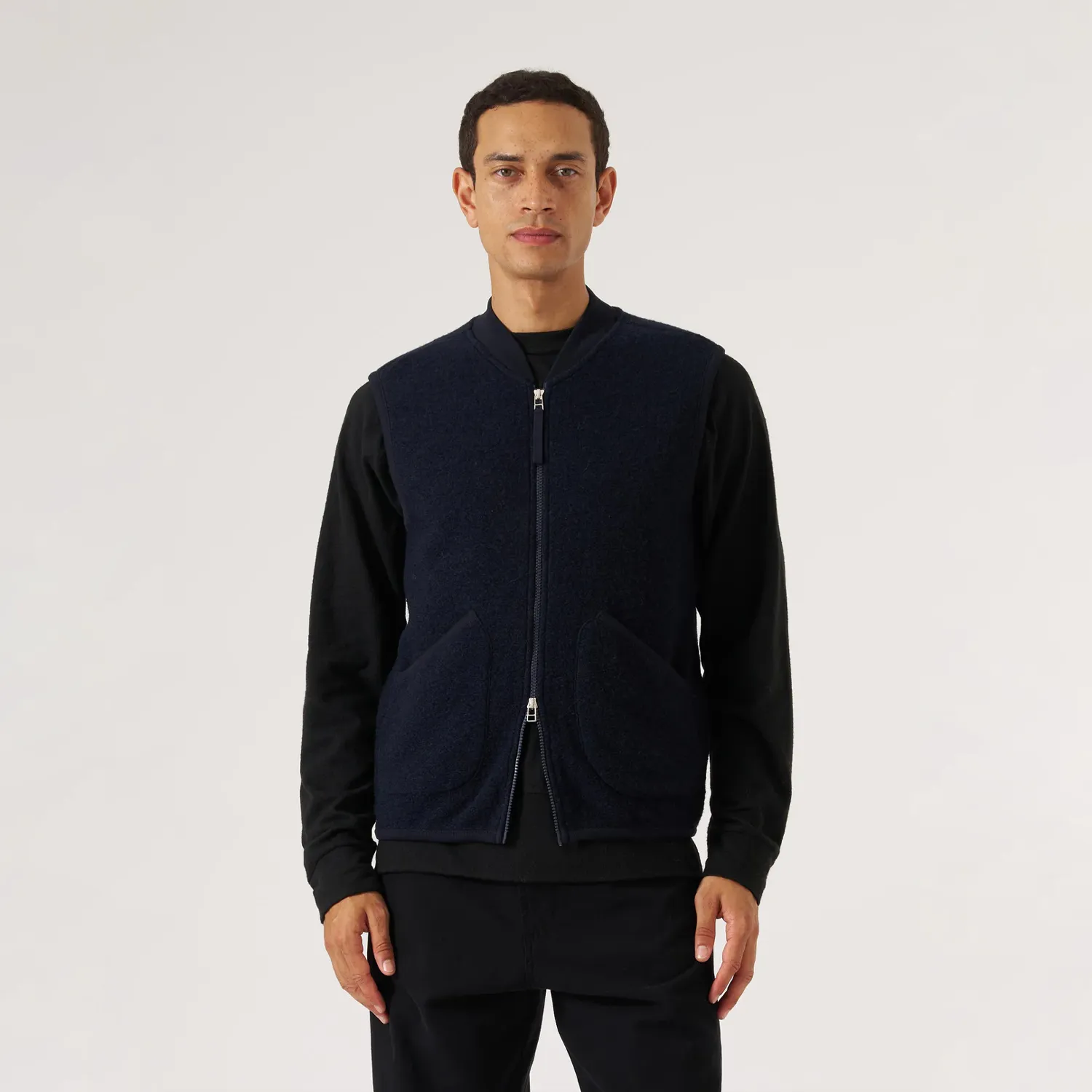 Zip Waistcoat Wool Fleece - Navy sold by Stomping Ground product image thumbnail 3