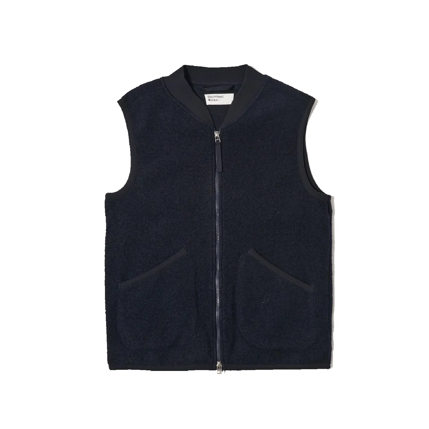 Zip Waistcoat Wool Fleece - Navy sold by Stomping Ground