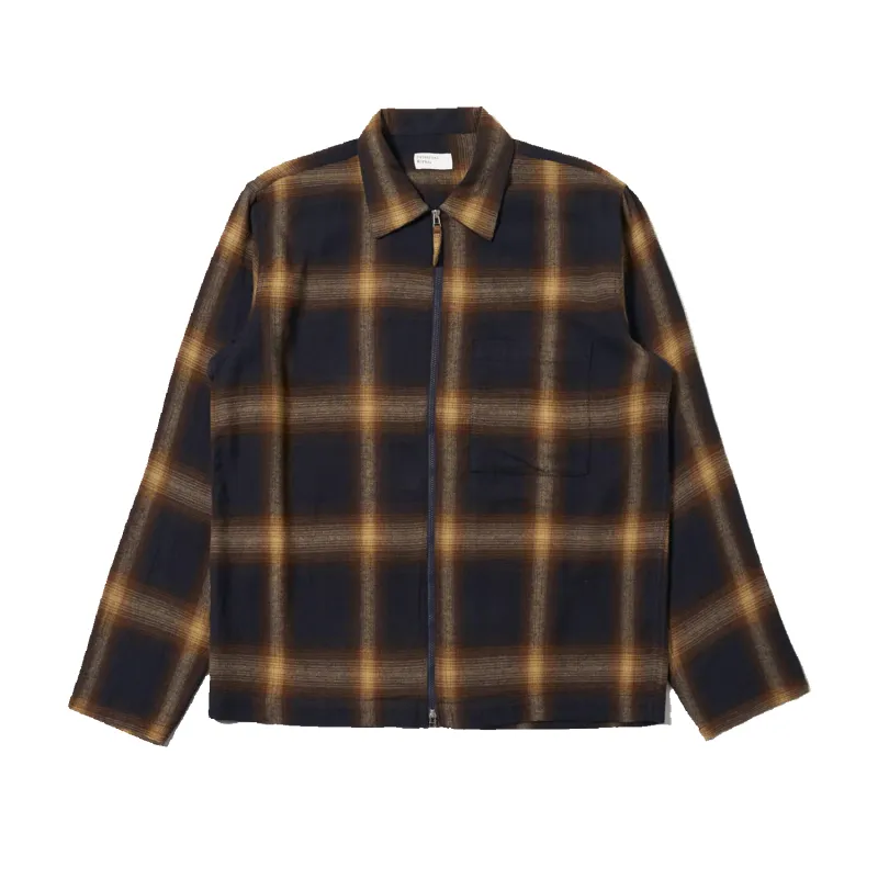 Canyon Check Zip Shirt - Navy made by Universal Works
