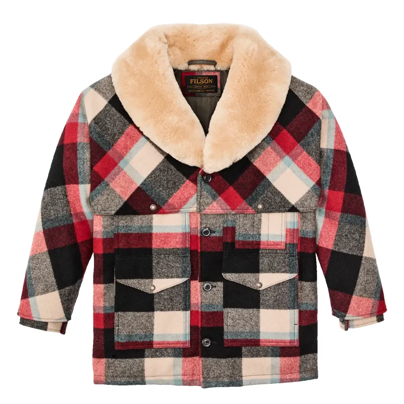 Lined Wool Packer Coat - Red Multi Plaid sold by Stomping Ground
