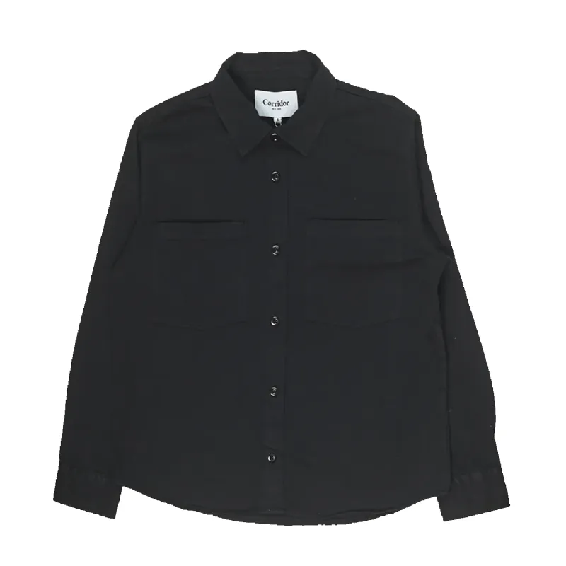 Garment Dye Twill LS - Black sold by Stomping Ground