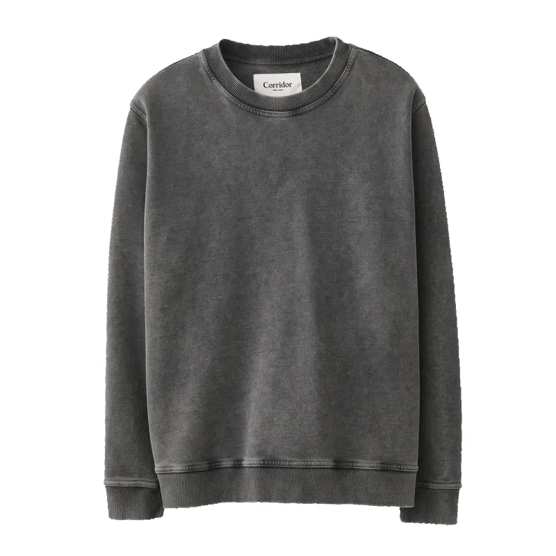 French Terry Crewneck - Washed Black sold by Stomping Ground