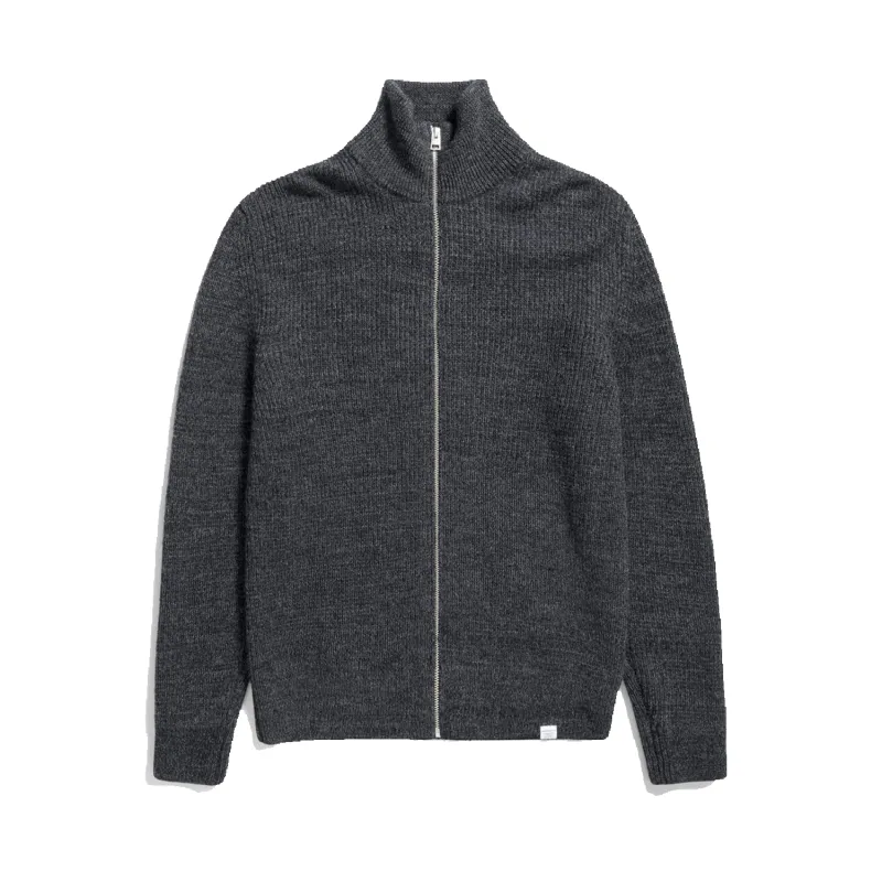 Hagen Cotton Wool Jacket  - Dark Grey Melange sold by Stomping Ground