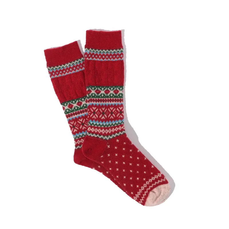 Snow Links Jacquard Crew - Red sold by Stomping Ground