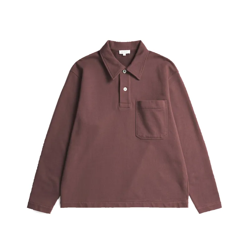 Fraser Relaxed Loopback Polo - Mahogany sold by Stomping Ground