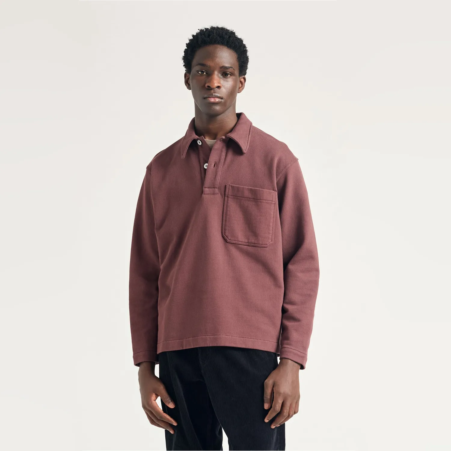 Fraser Relaxed Loopback Polo - Mahogany sold by Stomping Ground product image thumbnail 3