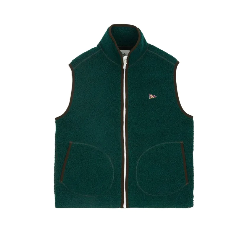 Boucle Wool Fleece Zip Vest - Green sold by Stomping Ground