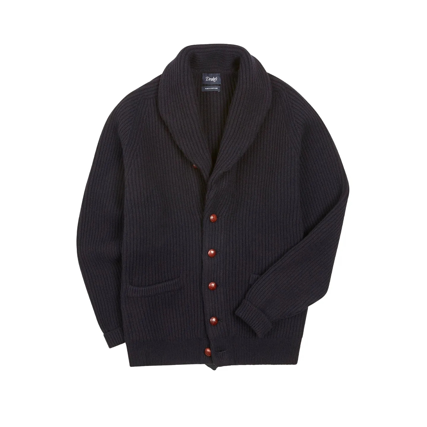 Shawl Collar Rib Cardigan - Navy sold by Stomping Ground