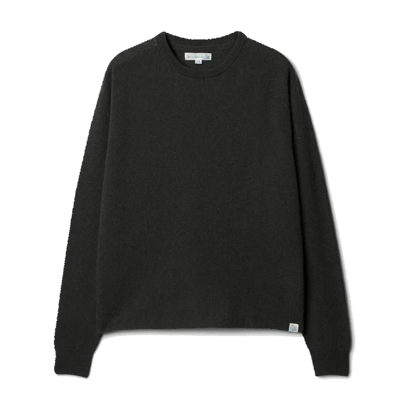 Lightweight Merino Wool-Cashmere-Silk Sweater - Deep Black sold by Stomping Ground