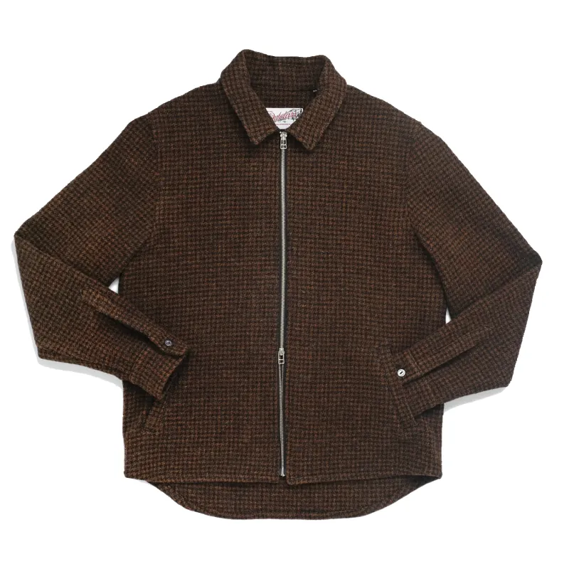 Bronze Houndstooth Zip Overshirt sold by Stomping Ground