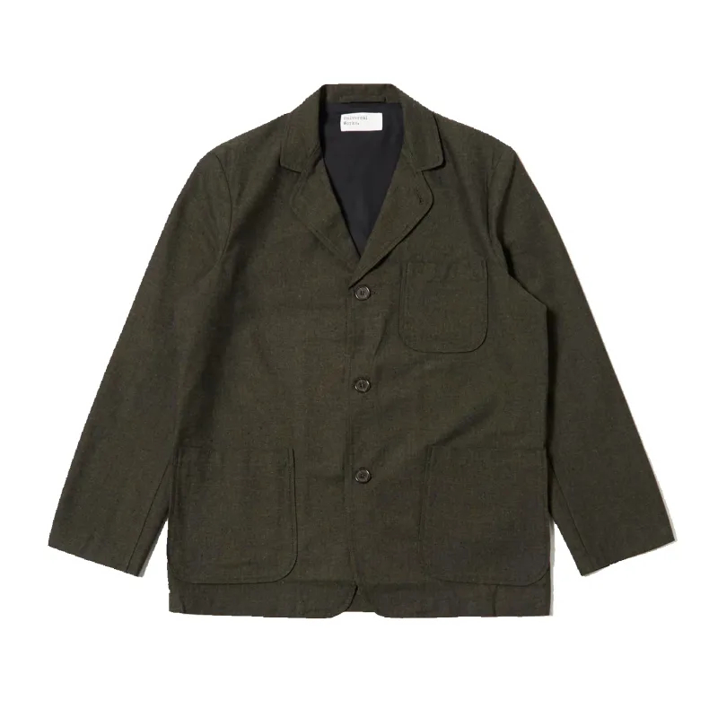 Three Button Jacket Lucca Suiting - Olive made by Universal Works