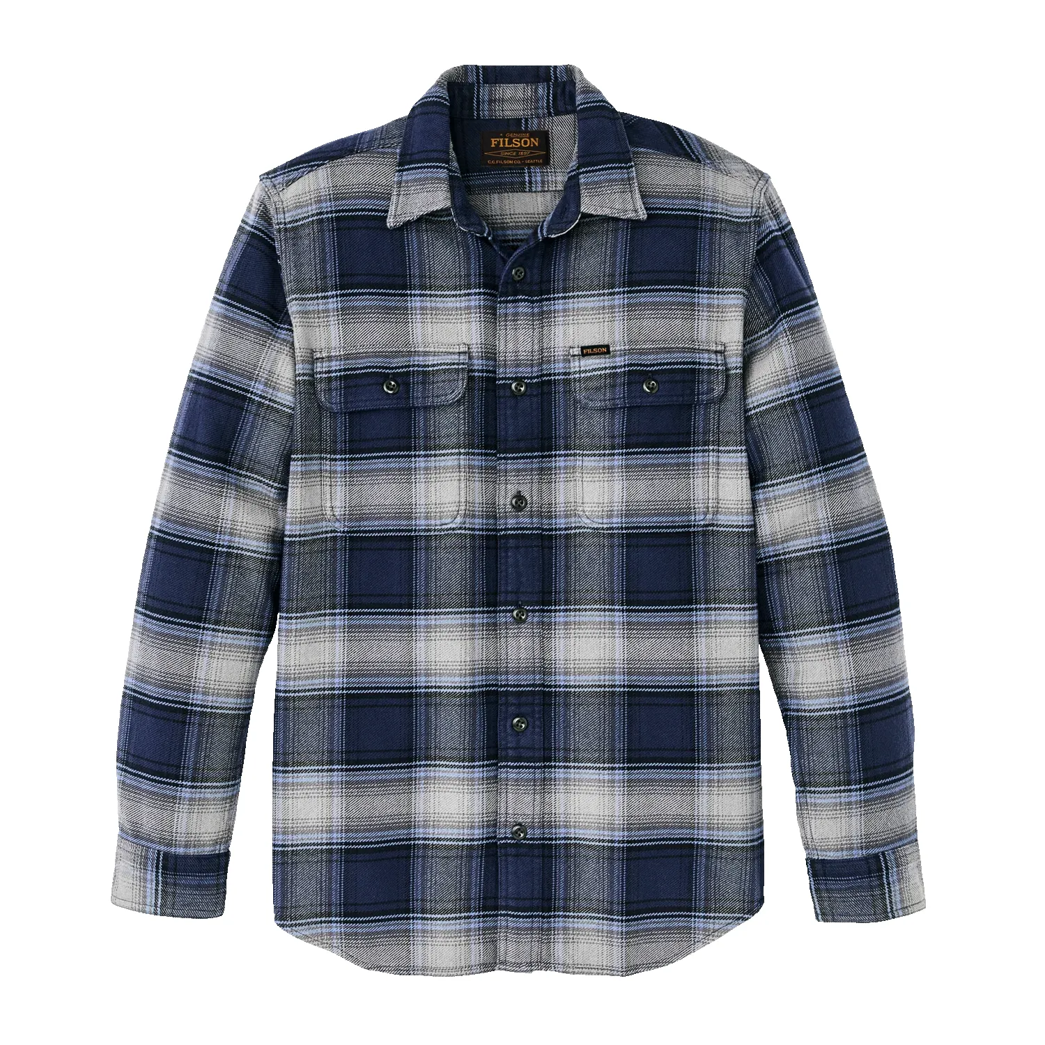 Vintage Flannel Work Shirt - Light Blue Navy sold by Stomping Ground