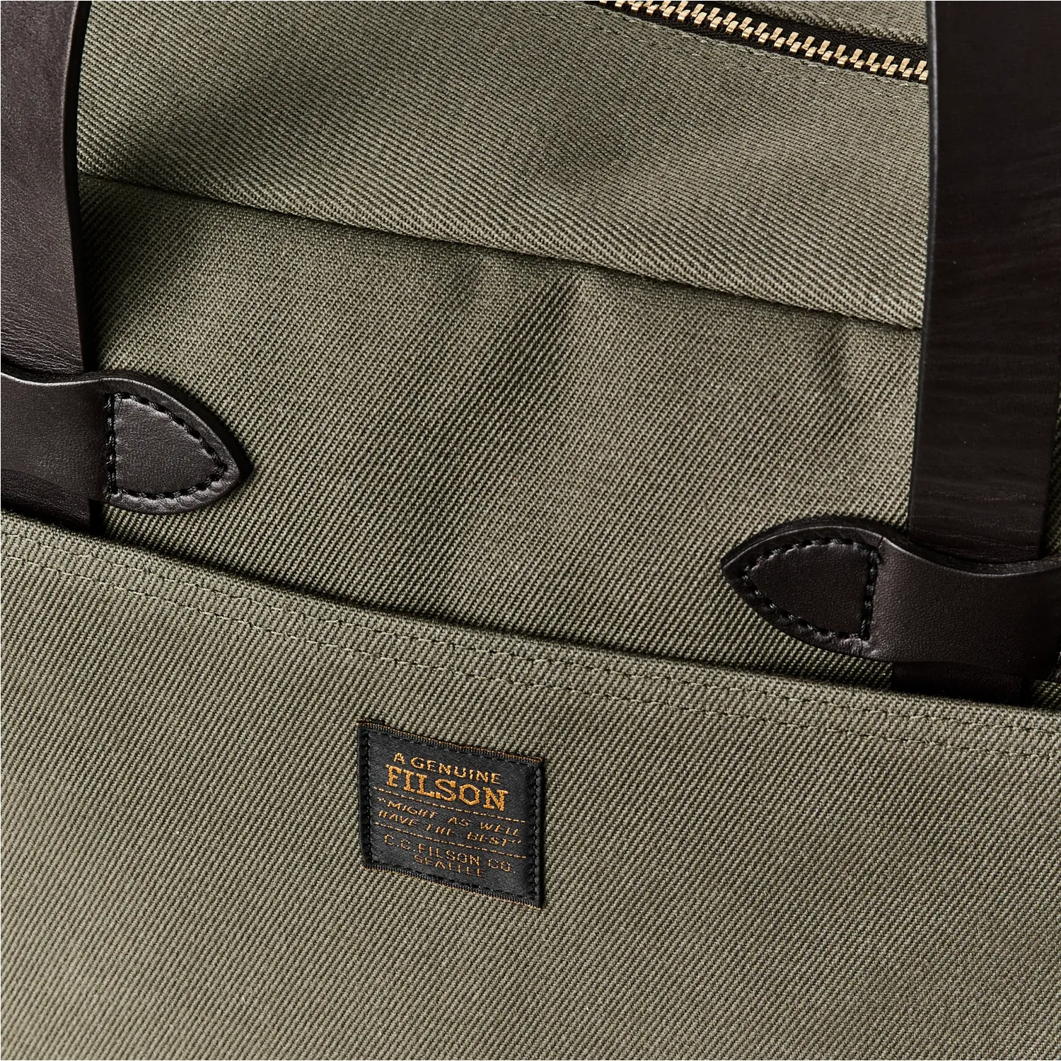 Rugged Twill Tote Bag w/ Zipper - Otter Green sold by Stomping Ground product image thumbnail 2