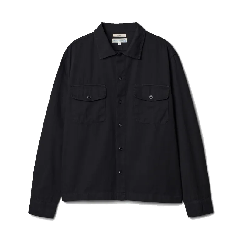 Workers Cotton Twill Shirt - Deep Black sold by Stomping Ground