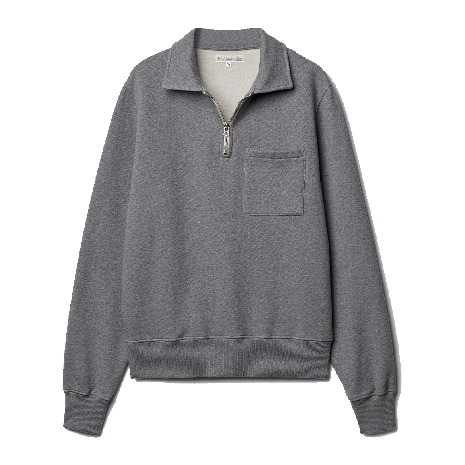 Zip Collar Sweatshirt - Grey Melange sold by Stomping Ground product image thumbnail 2
