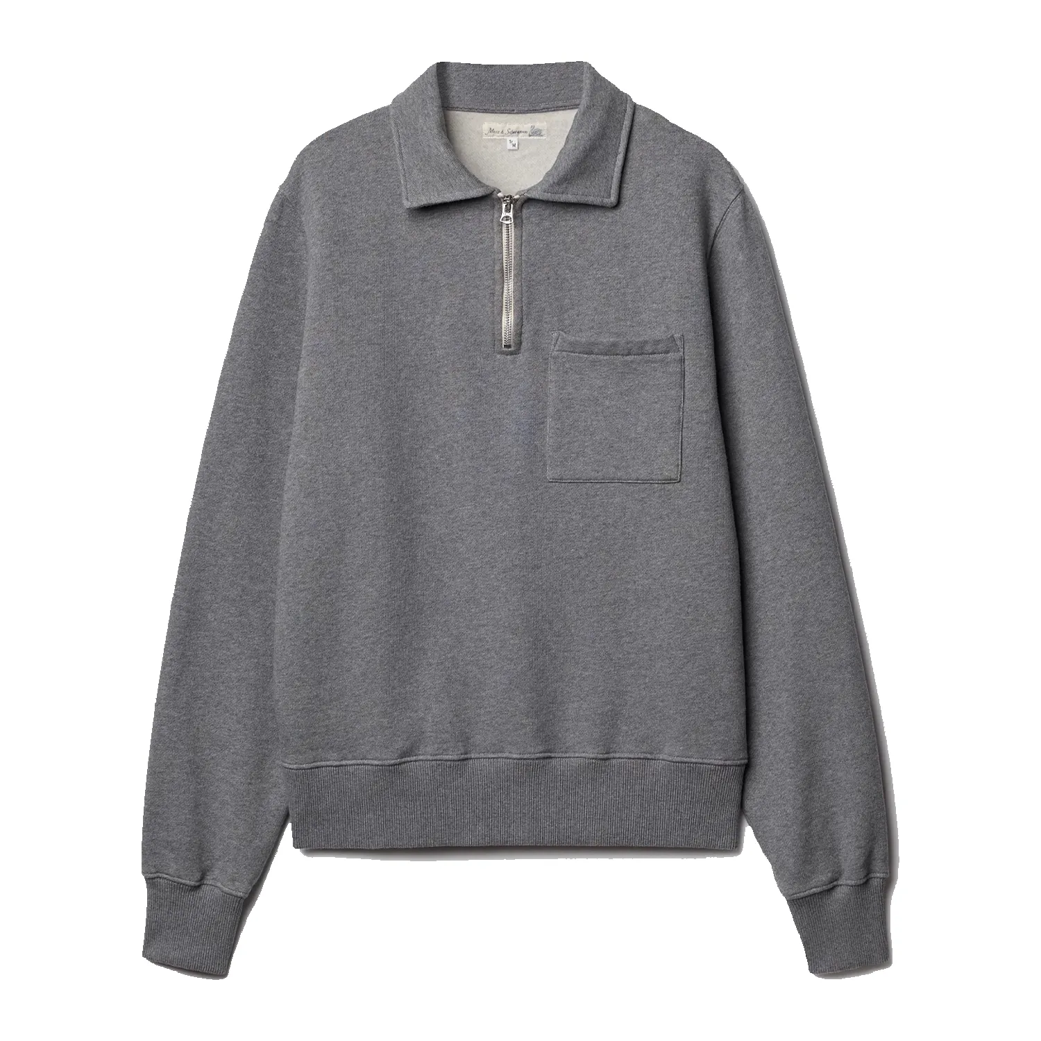 Zip Collar Sweatshirt - Grey Melange sold by Stomping Ground