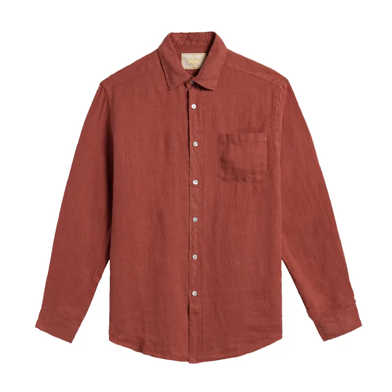 Linen Long Sleeve - Terracotta sold by Stomping Ground