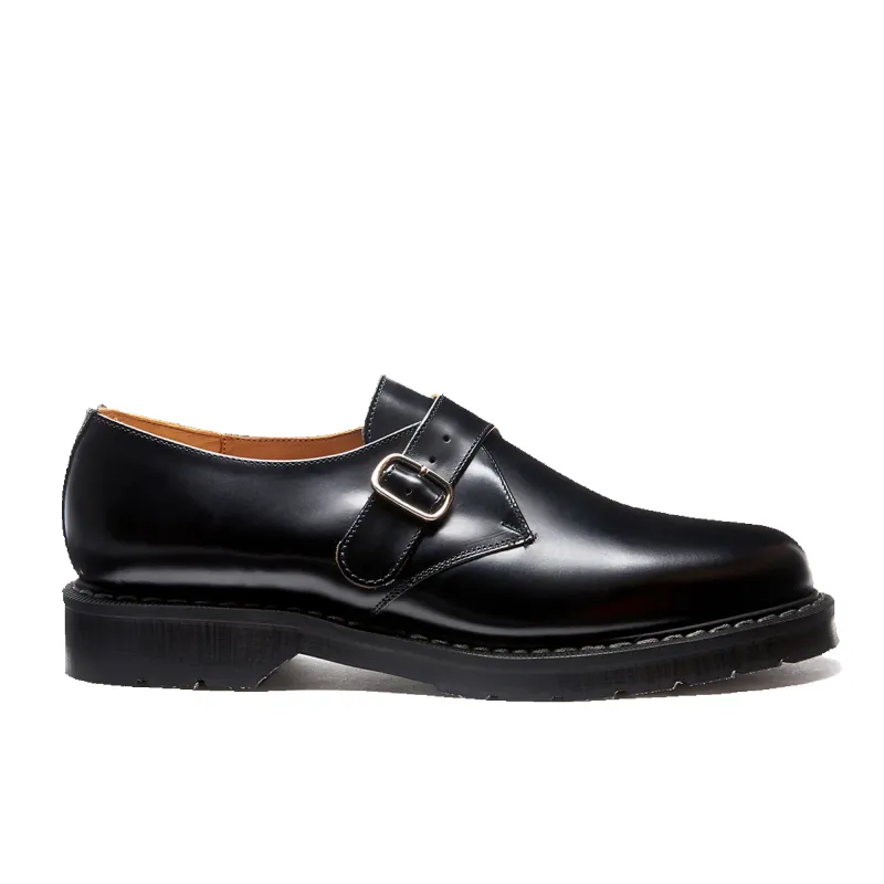 Single Buckle Monk Shoe - Black Hi-Shine made by Solovair