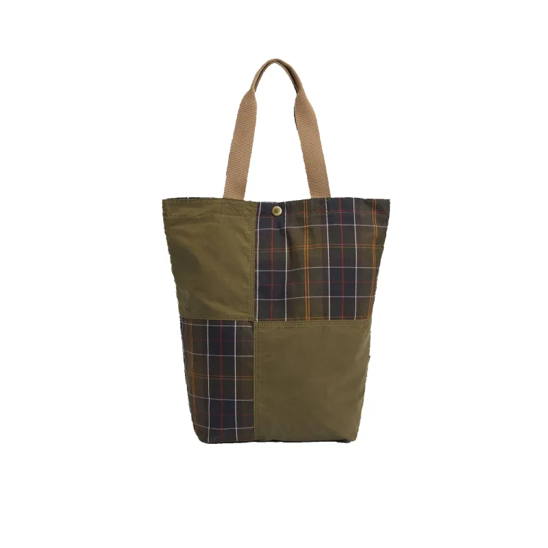 Barbour Transport Patchwork Tote Bag - Dusky Green made by Barbour