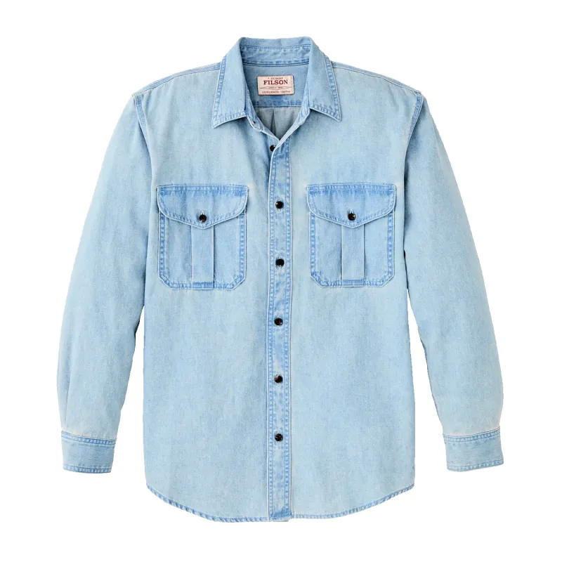 Denim Guide Shirt - Light Indigo sold by Stomping Ground