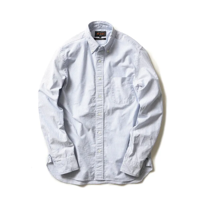 B.D. OXFORD CANDY STRIPE - BLUE made by BEAMS PLUS