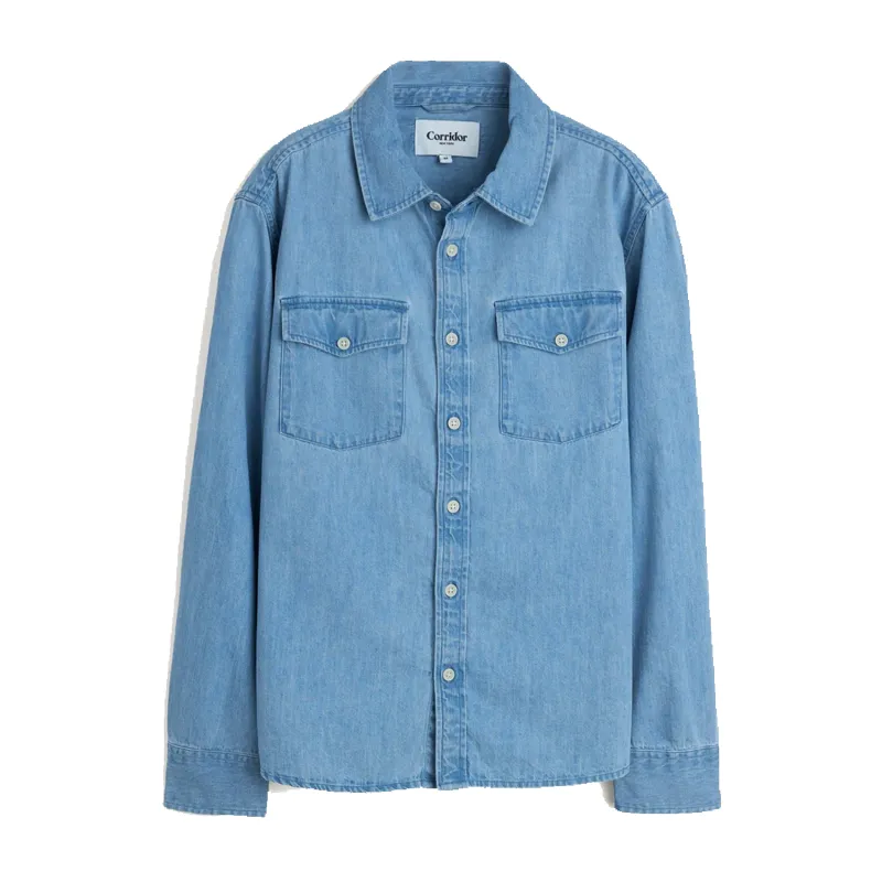 Denim Shirt LS - Indigo sold by Stomping Ground