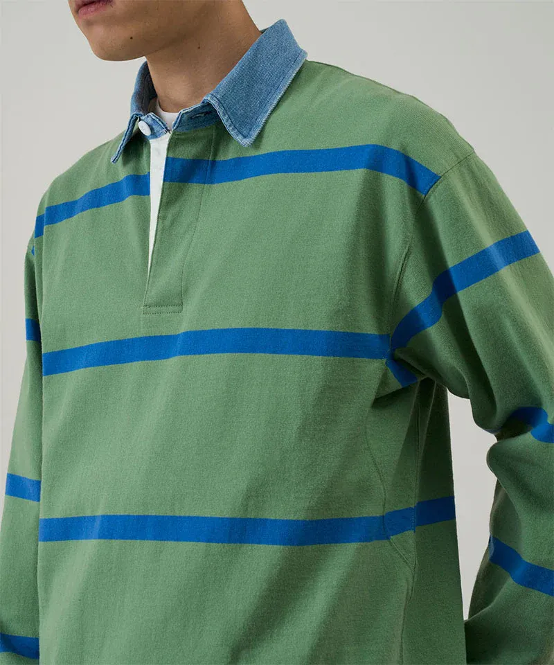 Langdon Rugby Shirt - Olive Blue sold by Stomping Ground product image thumbnail 2