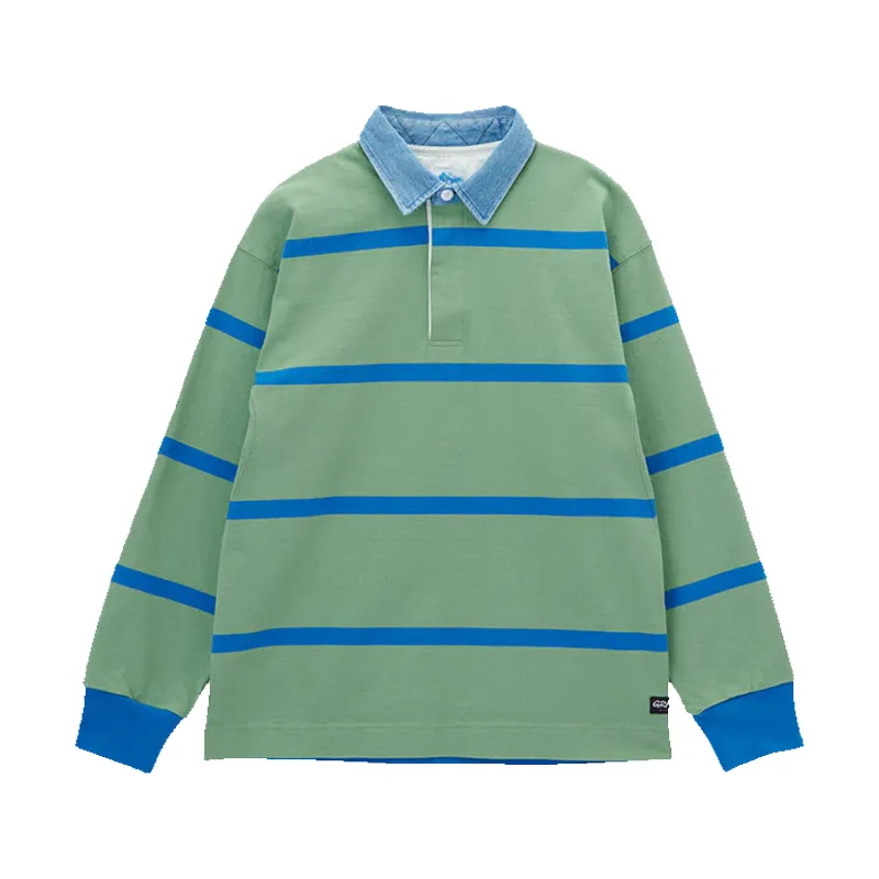 Langdon Rugby Shirt - Olive Blue made by Gramicci