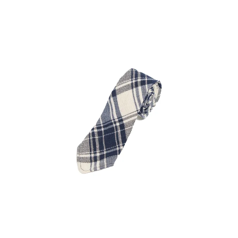 Texture Plaid Tie - Navy made by Universal Works