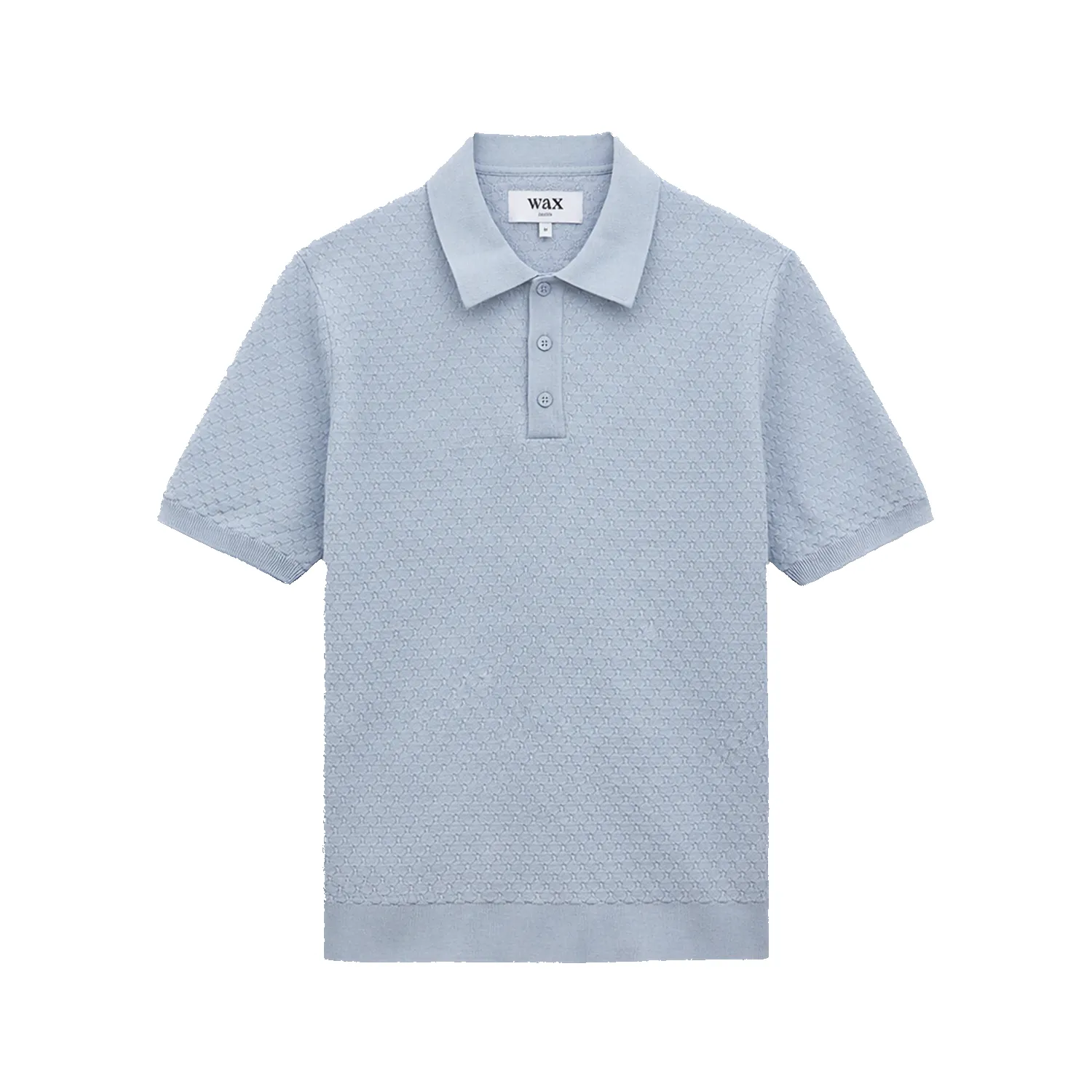 Naples Retro Diamond Knitted Polo - Pale Blue sold by Stomping Ground