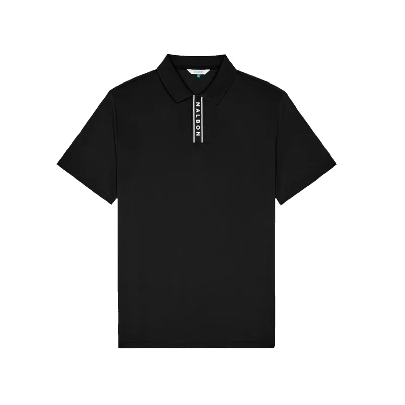 Block Placket Polo - Black made by Malbon