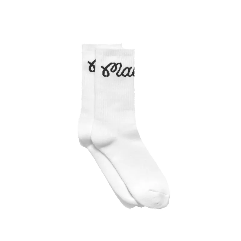 Bon Script Sock - White made by Malbon