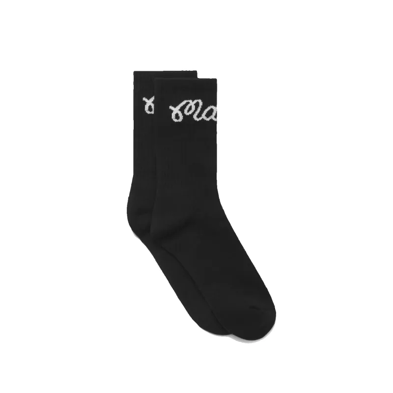Bon Script Sock - Black made by Malbon