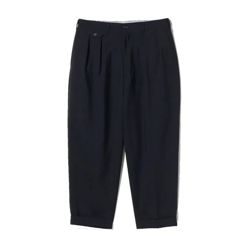 2 Pleats Tapered Wool Tropical - Dark Navy sold by Stomping Ground
