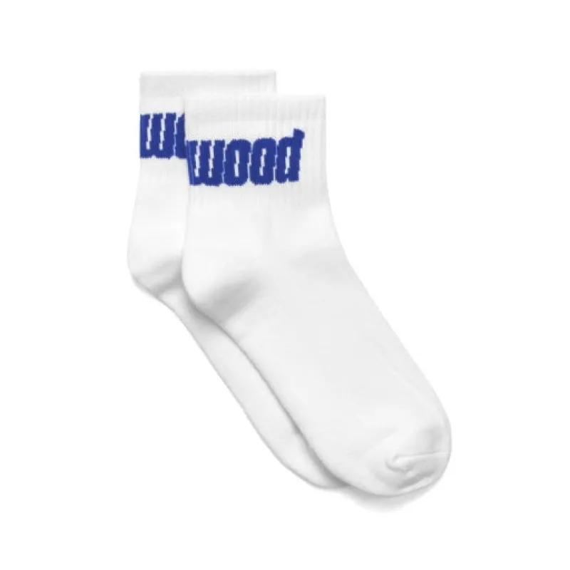 Metalwood Logo Quarter Sock - White made by Stomping Ground