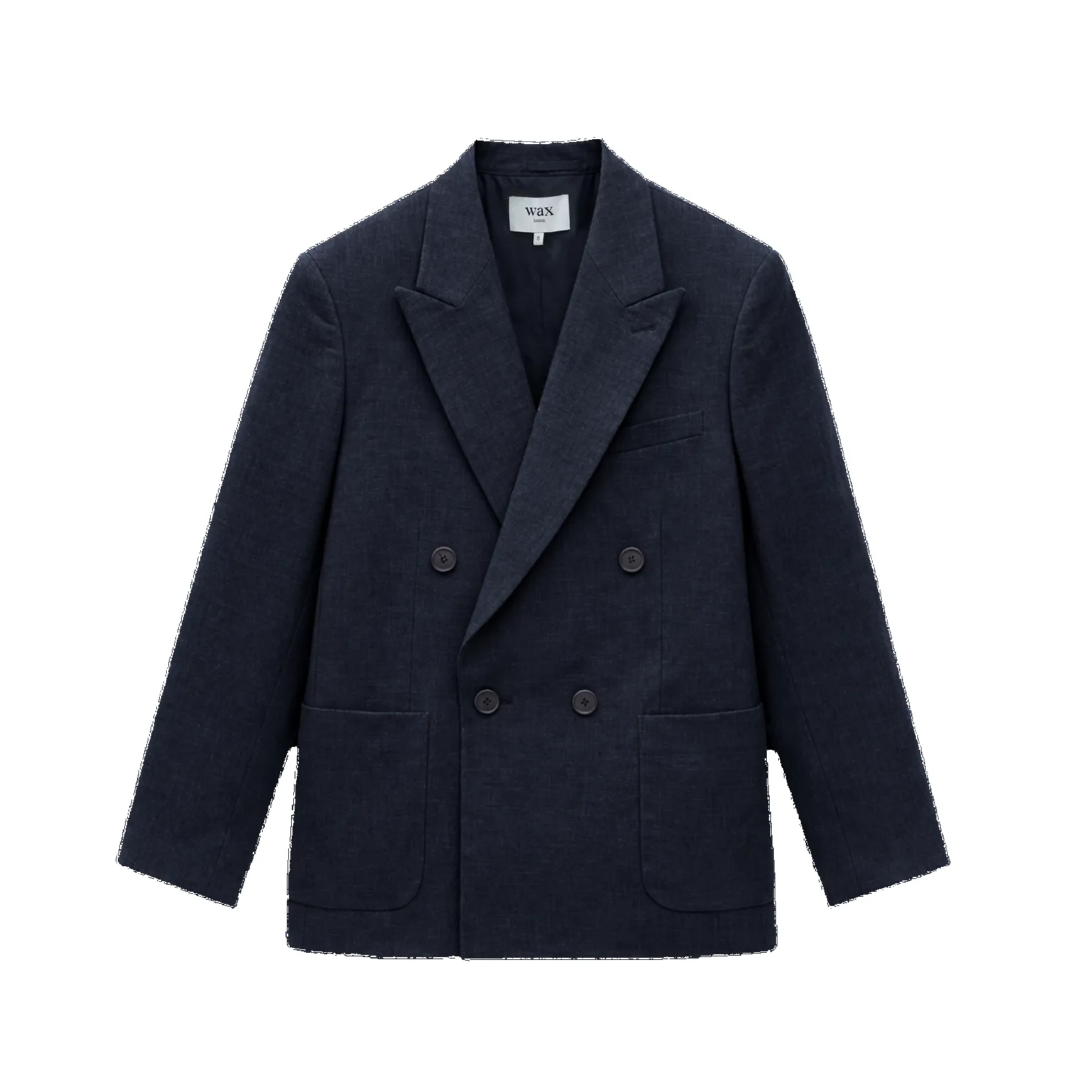 Vigo Double Breasted Blazer - Navy Linen sold by Stomping Ground